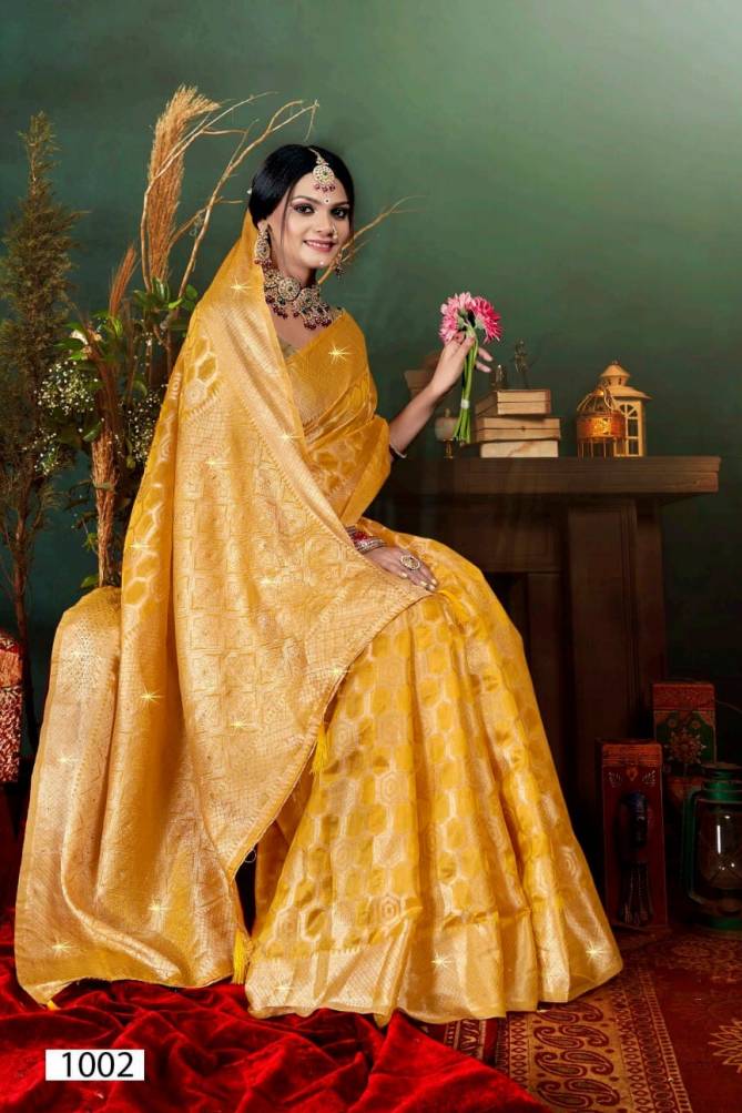 Shreya Saroski Vol 9 Swarovski Organza Sarees Wholesale Shop In Surat